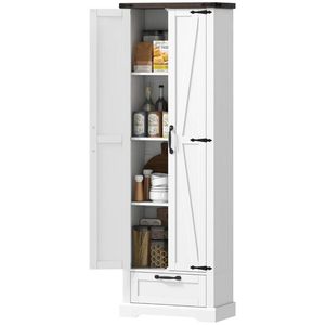<b>White</b> Kitchen <b>Storage</b> <b>Cabinet</b> Tableware Organizer - Product Image 5