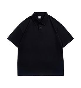 เสื้อโปโลผู้ชายสีดำ แขนสั้น ผ้าฝ้ายอ๊อกซ์ฟอร์ด ทรงลำลอง สีพื้น ระบายอากาศได้ดี ทรงปกติ ดีไซน์แบบทอ - Product Image 5