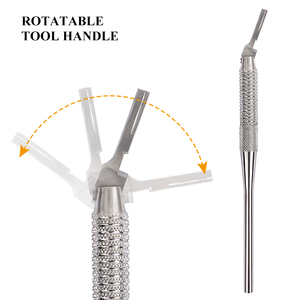 ด้ามจับมีดผ่าตัดแบบปรับได้ DENTRIC IMPLANTS ME-504 สีเงิน พร้อมใบมีดสแตนเลส จำนวน 1 ชิ้น อุปกรณ์ผ่าตัด - Product Image 4