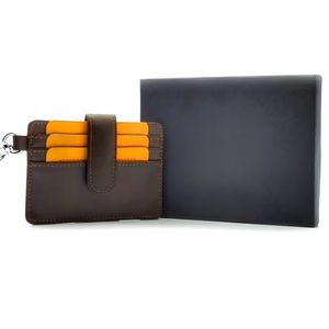 Porte-cartes en cuir marron de qualité supérieure pour hommes, étui mince pour cartes de crédit, portefeuille de poche professionnel minimaliste, élégant et durable - Product Image 4
