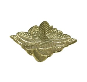 Plateau de service en aluminium doré poli de luxe, plateau décoratif moderne pour les fêtes, plateau à collations pour fruits secs et cadeaux - Product Image 1