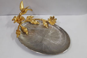 Tazón para servir frutas y nueces de alta calidad para el hogar, Hotel y restaurante, cuencos para servir con diseño de hoja de Color plateado y dorado - Product Image 5