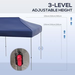 Tenda Pop-up Blu Scuro 10 X 20 con Altezza Regolabile, Gazebo Facile da Montare con Borsa con Ruote per Eventi all'Aperto - Product Image 6