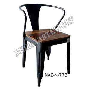 Industrial Traditional Vintage Dining <b>Chair</b> with Metal Legs and Wool Upholstery-Home Office & School Use - Product Image 4