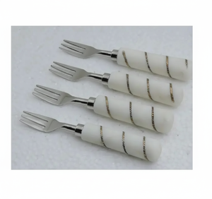 Juego de tenedores de acero inoxidable de alta calidad con mango de resina para eventos especiales, restaurantes, hoteles, accesorios de vajilla. - Product Image 1