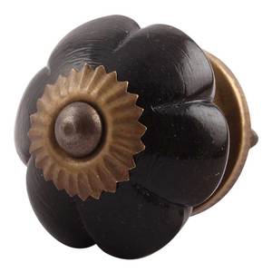 Handmade Premium Quality Black Melon Flower Glass Elegant Drawer Pulls Cabinet Handles <b>Dresser</b> <b>Knobs</b> Designer Look - Product Image 3