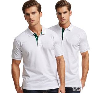 Alta calidad transpirable 100% algodón sólido personalizado 220gsm bordado para camisas blanco y verde al por mayor - Product Image 1
