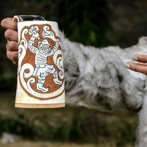 Tasses en corne de buffle sculptées à la main, verres et gobelets en plastique pour les occasions festives et les soirées à vin - Product Image 3