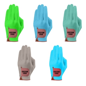 Gants de golf personnalisés avec logo en vert, bleu, turquoise, gris et cyan, respirants, taille universelle pour hommes et femmes - Product Image 1