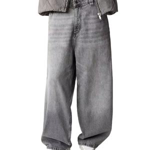 Jeans Anchos Holgados de Mezclilla Negra de 510g, Estilo Hip Hop, Vintage, Personalizados, para Hombre, con Pierna Ancha y Corte Recto - Product Image 1