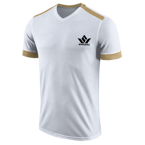 Camiseta de Fútbol de Manga Corta con Cuello en V Verde para Niños, Diseño Estampado, Absorbente de Humedad, Poliéster, Ajuste Atlético, Diseño a Rayas, Personalizable para Equipos - Product Image 2