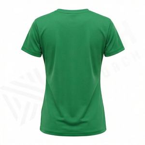 Camiseta de algodón de manga corta para mujer, color y talla personalizables, tela transpirable con impresión de logotipo, para verano, informal, a la moda para el día a día. - Product Image 2