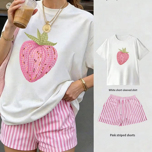 Women Summer Set Solid 100% Cotton Quick Dry Breathable Eco-Friendly Lightweight Cool Feeling Soft Fabric Cheap Price OEM - Product Image 1