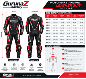 GurunaZ Industry Men's Full Sleeve <b>Leather</b> Motorcycle Racing Suit Breathable Protective Two-Piece Gear 220g All Seasons for - Product Image 6