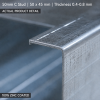 Profilé en C léger de 50 mm pour ossature de plafond et cloison sèche, avec revêtement en zinc, prix usine