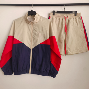 Men Custom Your Design 2026 Short and Jacket <b>Jogger</b> Two Piece Zipper <b>Polyester</b> Tracksuits Windbreaker Set Jackets for Men - Product Image 3