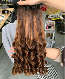 Nuevo estilo Vietnam Bouncy Curl Paquete de cabello humano Pixie Curly Weave Virgin Fumi Hair Pissy Curls Hair Double Drawn Bundle - Product Image 3