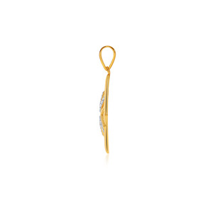 Collier élégant plaqué or avec pendentif géométrique en forme de diamant et croix ornée de diamants de laboratoire étincelants pour femme - Product Image 3