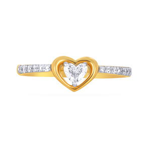 Radiant 18K Gold Heart Ring 0.68ct Pear Diamond Diamond Band Ring Fine Women’s Jewelry Anniversary <b>Present</b> - Product Image 3