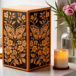 Elegant Wooden Funeral Urn with Natural Finish Keepsake urn Memorial Keepsake by AYAANS - Product Image 6