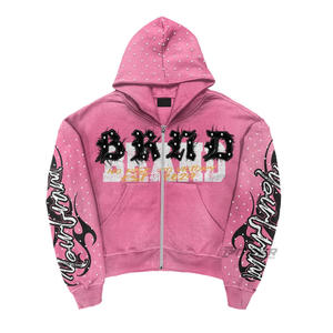 Sudadera con capucha de corte holgado, 100% algodón grueso, con lavado ácido personalizado y efecto desgastado, para hombre, estilo streetwear. - Product Image 3