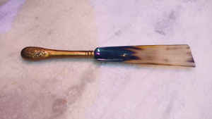 Cuerno de zapato de buey 34 cm de largo mango de latón de níquel pulido SANIYA HANDICRAFT estilo Animal de buena calidad para hombres de negocios que usan zapatos - Product Image 4