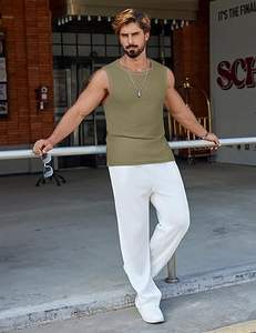 Débardeur côtelé à séchage rapide pour homme, coupe ajustée, pour le sport et la gym, avec logo personnalisé, vente en gros - Product Image 4