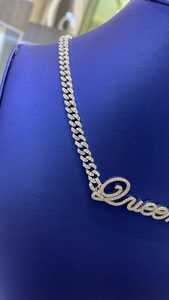 Collier en diamant VVS plaqué rhodium, diamants moissanite taille brillant ronde, collier de luxe pour femmes - Product Image 2