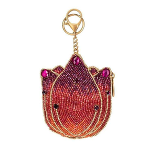 Wholesale FLORAL DESIGN Art Deco Handcrafted Seed Beads Embroidery Keychain for Bags Car Keyrings-High Quality Decorative - Product Image 5