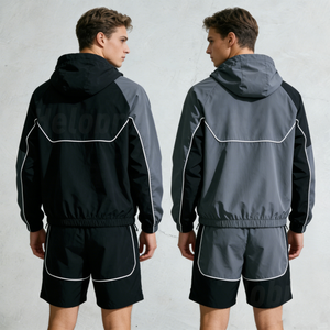 Men <b>Reflective</b> Tracksuit Full Zip Dark Blue Neon Yellow White Color Block Casual Workwear With Side Pockets Autumn Wear - Product Image 5