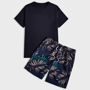 Ensemble de vêtements de sport pour hommes, shorts de course athlétiques d'été, vêtements de sport décontractés, vêtements de rue tendance, ensemble de vêtements de sport, t-shirt 100% coton - Product Image 3