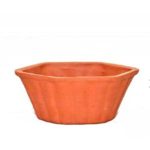 Maceta de Terracota Hecha a Mano, Ecológica, Biodegradable, para Uso en Interiores/Exteriores, Diseño Art Deco Moderno, con Orificio de Drenaje, para Hogar y Jardín - Product Image 3