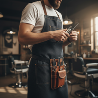 OEM Logo personnalisé Vente en gros Étui en cuir pour coiffeur Salon de coiffure Trousse à ciseaux Ceinture à outils Sac à bandoulière Étui pour styliste professionnel