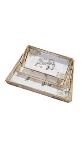 Plateau en émail avec imprimé vintage, plateau de service en émail pour la restauration, plateau décoratif en émail pour la cuisine, plateau en émail pour une utilisation en extérieur - Product Image 4