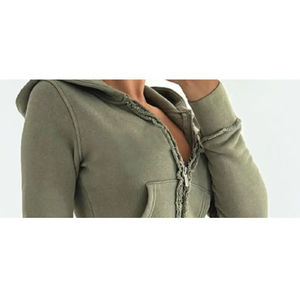 Custom Embroidery Logo Winter Solid Sport <b>Tracksuit</b> 2-Piece Sweatpants and Zip-Up Hoodie Set for Women - Product Image 6