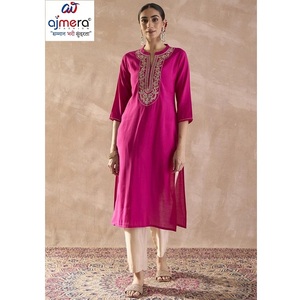 Ensemble Kurti Kurta Traditionnel de Créateur pour Femme – Tenue Ethnique Élégante pour Mariage, Fête, Bureau – Coupe Confortable, Infroissable - Product Image 1