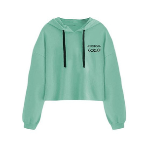 Custom Logo Printed <b>Long</b> Sleeve Crop Top <b>Hoodie</b> <b>Women</b> Fashionable Unique Design Spring Winter Season <b>Women</b> Crop Top <b>Hoodie</b> - Product Image 4