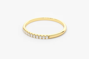Anillo Clásico de Oro Amarillo con Diamante para Mujer, Corte Brillante Redondo, Piedra Natural, Anillo de Boda, 0.11 Quilates - Product Image 2