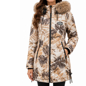 <b>Women's</b> Casual Winter <b>Parka</b> Coat with Adjustable Waist, Warm Quilted Filling Elegant Hooded Design for Fashion Forward Customers - Product Image 1