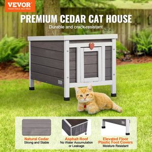Casa para Gatos Resistente a la Intemperie con Puertas de PVC, Refugio para Gatos Salvajes, para Múltiples Gatos, Casa de Madera para Gatos y Conejos - Product Image 2