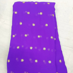 Georgette Sequence Work Fabric 65 GSM 44 Inch Width Sequence Print Embroidery Material for Designer Suits and Boutique Wear - Product Image 1