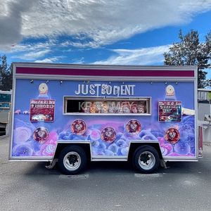 รถขายอาหารเคลื่อนที่ไฟเบอร์กลาสยอดนิยม พร้อมอุปกรณ์ทำอาหารสำหรับขายฮอทดอก มันฝรั่งทอด ครัวกลางแจ้ง รถเข็นขายอาหารจานด่วน - Product Image 1