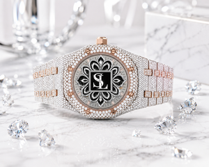 Montre haut de gamme sertie de moissanite |   Chronographe personnalisé Hip Hop |   Montre unisexe de luxe, mouvement à quartz, diamètre du boîtier 42 mm - Product Image 1