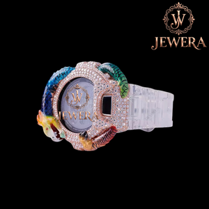 Reloj de Diamantes de Imitación de Caucho Blanco Moissanite de Excelente Calidad para Uso Casual, Fiestas y Moda de Alta Gama Disponible al Mejor Precio - Product Image 2