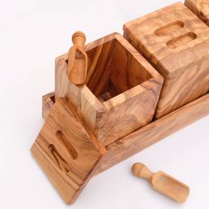 Juego de Recipientes para Especias de Madera con Tapa de Madera, Diseño Minimalista, 250 ml, Ecológico, Duradero, Hermético, para Cocina - Product Image 5