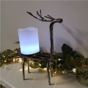 Christmas Votive <b>Holders</b> Set With Deer And Snowflake Design Heat Resistant Glass Candle Jars For Home Decoration - Product Image 4