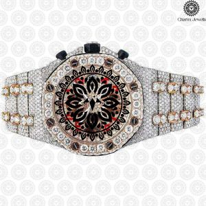 ชาร์ม จิวเวลส์นาฬิกาข้อมือสตรีสแตนเลสสตีลหรูหรา 42 มม. กรอบเพชร โครโนกราฟ อะนาล็อก ควอตซ์ คริสตัลแซฟไฟร์ ตัวล็อคแบบพับได้ - Product Image 3