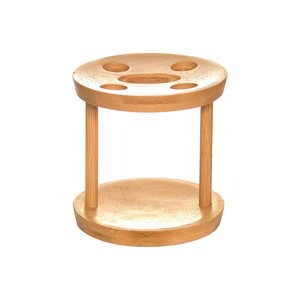 Round Bamboo <b>Toothbrush</b> <b>Holder</b> Stand 4 Hole Natural Wooden <b>Toothbrush</b> Storage Rack For Bathroom Vanity Decor Wholesale - Product Image 2