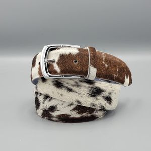 Cinturón Reversible de Piel de Vaca con Hebilla Rectangular Plateada, Estilo Casual con Estampado Animal - Product Image 4