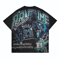 T-shirt graphique surdimensionné pour hommes, streetwear, impression 3D, coton, style hip-hop, mode décontractée, OEM, vente en gros personnalisée